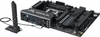 A black ASUS TUF GAMING motherboard with an attached Wi-Fi antenna is shown on a white background. Produktbild-Vorschau