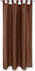 A single brown curtain with fabric loops at the top, hanging vertically against a white background.