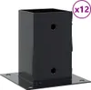 A black metal post base with a square mounting plate and holes for screws. Produktbild-Vorschau
