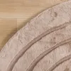 Volero - Hochflor Teppich Rund - Carvy Curves Taupe - Ø 100 Produktbild-Vorschau 2