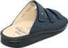 A close-up, angled view of a single navy blue Finn Comfort sandal. Produktbild-Vorschau