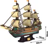 A 3D model of a historical sailing ship on a stand. Náhled obrázku produktu