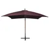 The Living Store Ampelschirm mit Mast Bordeauxrot 3x3 m Produktbild-Vorschau 2
