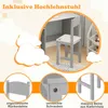 Set scrivania per bambini con sedia, libreria, legno grigio Anteprima dell’immagine prodotto 4