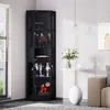 Pětipodlažní skleněná vitrína s úložným prostorem, LED Náhled obrázku produktu 4
