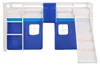Homestyle4u Kinder Hochbett Mit Rutsche Leiter Vorhang Blau Produktbild-Vorschau 17