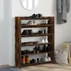 vidaXL Étagère à chaussures chêne fumé 80x25x100 cm Bois Voir les images du produit 3