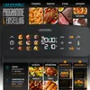 A product image showcasing the control panel and program options of an Arendo air fryer, with accompanying food visuals. Produktbild-Vorschau