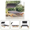 The Living Store Loungebett mit Dach 165x203x126 cm Bugholz Produktbild-Vorschau 7