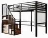 Hoogslaper 90 x 200 cm met trap, opbergkast, kledingroede Productafbeelding-voorbeeld 4