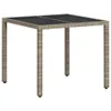 vidaXL Gartentisch mit Glasplatte Hellgrau 90x90x75 cm Poly Produktbild-Vorschau 1