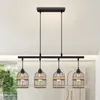 Lampe suspendue 4 flammes Noir Métal Abat-jour Lampe Voir les images du produit 1