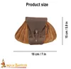 mittelalterliche Ledergürteltasche mit Hornknauf - Braun Produktbild-Vorschau 3