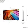 A diagram showing the dimensions of a 55-inch LG 4K Ultra HD Smart TV. Produktbild-Vorschau