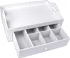 Schramm® Tee Tablett Serviertablett weiss mit Schublade ca. Produktbild-Vorschau 2