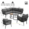 Flieks Rattan Gartenloungeset 6-tlg., Balkonmöbelset für Produktbild-Vorschau 3