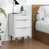 vidaXL Nachttisch MOLDE Weiß 40x35x65 cm Massivholz Kiefer Produktbild-Vorschau 1