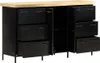 vidaXL Sideboard 140x38x76 cm Raues Mangoholz Produktbild-Vorschau 1