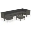 vidaXL 8-tlg. Garten-Lounge-Set mit Auflagen Poly Rattan Produktbild-Vorschau 3