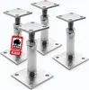 Four metal post supports are arranged on a white background. Produktbild-Vorschau