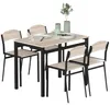 HOMCOM Jedálenský set, 5-dielny, jedálenský stôl 100 x 63 Náhľad obrázku produktu 1