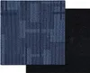 A close-up view of two carpet tiles, one blue with a striped pattern and the other black. Produktbild-Vorschau