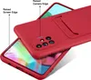 A red phone case is shown on top of a phone, highlighting its features. Produktbild-Vorschau