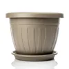BigDean 50cm Blumentopf mit Untersetzer rund Mocca - Produktbild-Vorschau 1