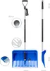 A snow shovel is shown with measurement callouts and product details. Produktbild-Vorschau