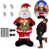 Aufblasbarer Weihnachtsmann 150cm mit Kranz LED Beleuchtung Produktbild-Vorschau 1