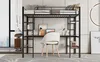 A loft bed with a desk and shelves in a room. Podgląd zdjęcia produktu