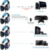 Diagram showing how to connect a gaming headset to different devices. Produktbild-Vorschau
