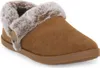 A single brown slipper with faux fur trim is shown against a white background. Produktbild-Vorschau