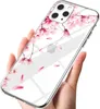 A hand holding a clear phone case with a floral pattern. Produktbild-Vorschau