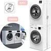 A collage showing a washing machine and dryer stacked, and a separate image of a washing machine and dryer side-by-side. Produktbild-Vorschau