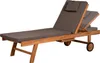 Teakholz-Lounger Woodie mit Rädern - uni grey Produktbild-Vorschau 1
