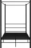 Letto a baldacchino in metallo nero 140x200 cm Anteprima dell’immagine prodotto 3