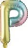 Palloncino in foil lettera P, color arcobaleno, ca. 40 cm, Anteprima dell’immagine prodotto 1
