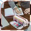 Trojkomorový peračník s kockovaným vzorom, čierny, odolný Náhľad obrázku produktu 12