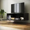 SONNI TV-Schränke Schwarz Hochglanz hängend holz 100 x 40 x Produktbild-Vorschau 3