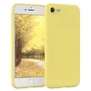 A yellow phone case is shown next to a smartphone displaying a nature scene. Produktbild-Vorschau