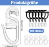 Háčky na záclony 100 kusů, průhledné háčky na záclony s Náhled obrázku produktu 5