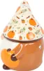 A ceramic gnome-shaped oil burner with an autumn-themed pattern. Voir les images du produit