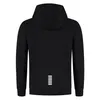 The back of a black hooded sweatshirt. Produktbild-Vorschau