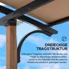 Close-up of a pergola structure with text overlay. Produktbild-Vorschau