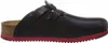 A side view of a black Birkenstock clog. Podgląd zdjęcia produktu