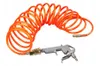 An orange coiled air hose with a gray air gun attached, isolated on a white background. Produktbild-Vorschau