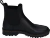 A black Chelsea boot is shown against a white background. Produktbild-Vorschau