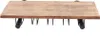 A wooden shelf with black metal supports, shown against a white background. Voir les images du produit