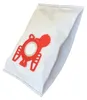 A white vacuum cleaner bag with a red plastic fitting. Produktbild-Vorschau